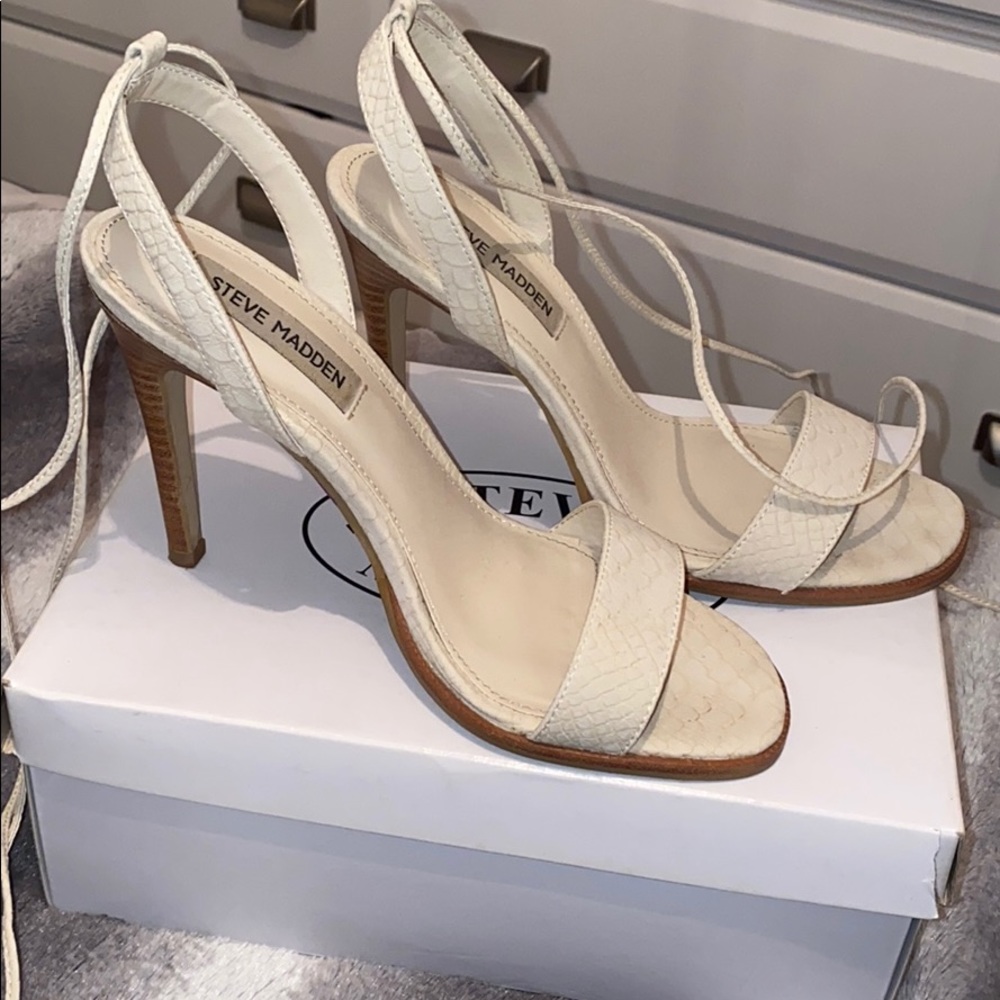 Steve Madden Faithful natural snake sandal heels - Picture 2 of 10